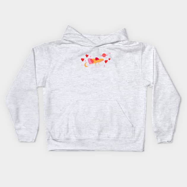 Pizza slice Kids Hoodie by pink_pizzanova